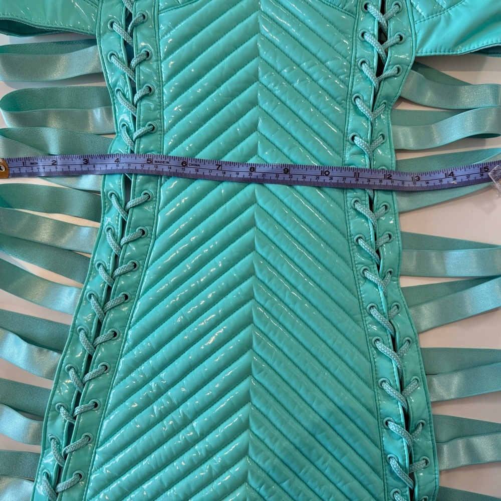🌷NWT Dolls Kill Rude Awakening Mini Dress - Teal XL - Picture 7 of 9